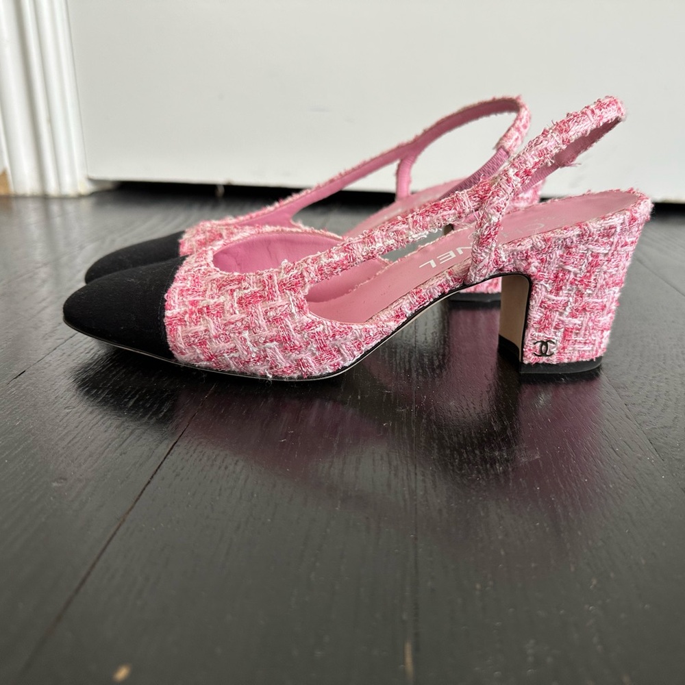 Chanel Tweed Slingback Coco Heel CC - Picture 4 of 6